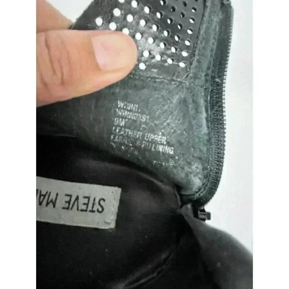 Steve Madden Black‎ Suede Leather Platform Shoes Sz 9 Wedge Sneakers